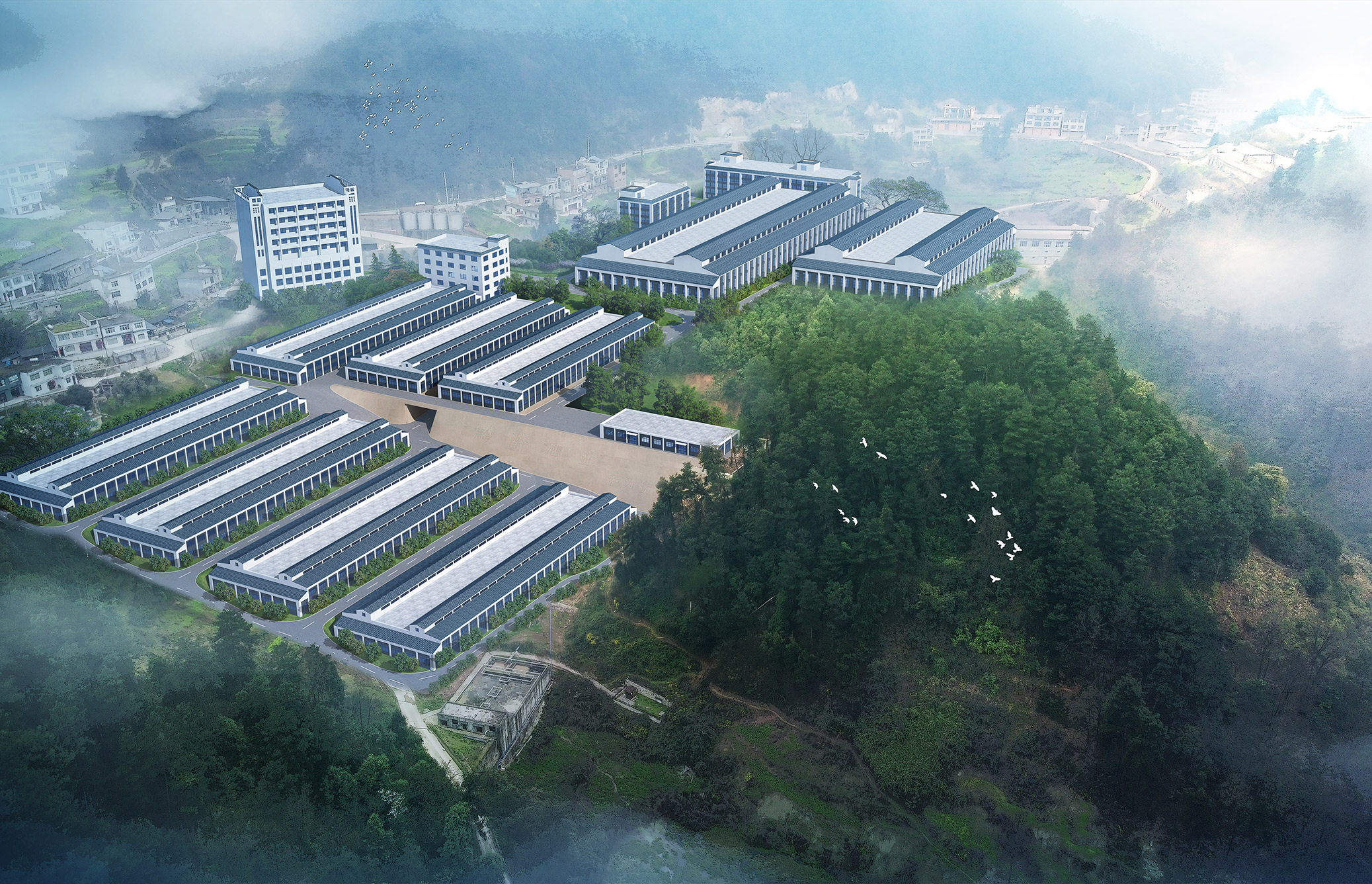 釀酒車(chē)間規(guī)劃鳥(niǎo)瞰圖